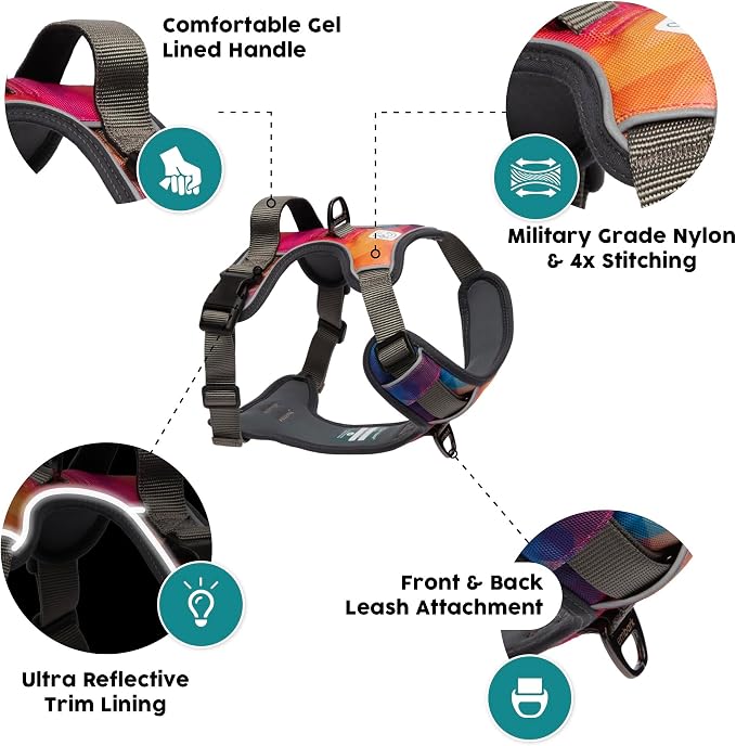 Embark No Pull Dog Harness, Reflective Adjustable Training Vest, No Choke | Adjustable straps fit all dog breeds with sturdy hooks; 360° reflective trim, soft padded Harness Design for All Dogs - Image 4