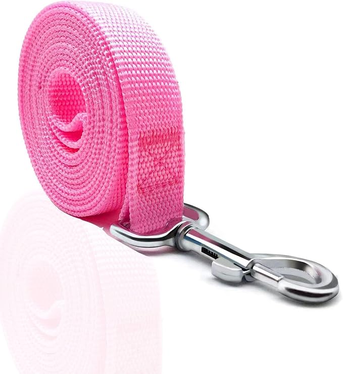 Nylon Dog Leash 4 Ft 5 Feet 6 Foot Long, Walking Training Dog Leashes for Medium Large Dogs, 1 Inch Wide (1" X 6 ft, Pink) - Image 2