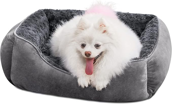 JOEJOY Rectangle Dog Bed for Large Medium Small Dogs - Washable Orthopedic Sofa Bed, Soft Breathable Puppy & Pet Cuddler, Durable Calming Dog Bed with Anti-Slip Bottom, Multiple Sizes, Dark Grey by JOEJOY