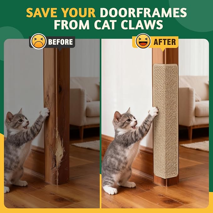 ENONCI Door Protector from Cat Scratching 30x7.8 Cat Wall Corner Scratcher | Anti Scratch Door Frame Furniture Protector for Indoor Cats - Image 3