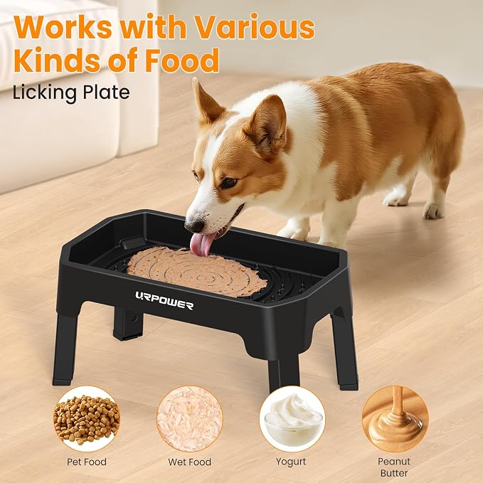URPOWER Mess Proof Elevated Dog Bowls Double Deck Slow Feeder | No Spill Water Bowl, Slow Feeder Dog Bowls, Non-Slip Food and Water Bowl Set for Small, Medium & Large Dogs - Image 5