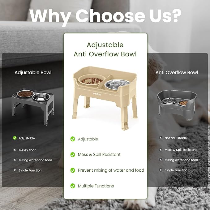4-in-1 Elevated Dog Bowls with Adjustable Stand, Slow Feeder Licking Plate - Image 3
