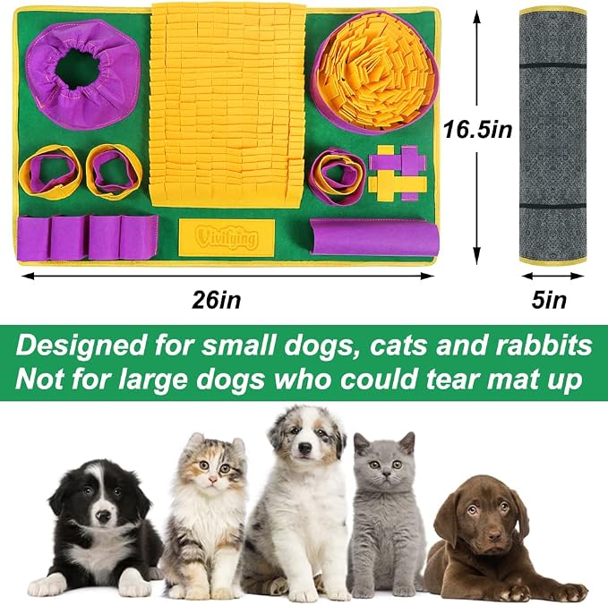 Vivifying Snuffle Mat for Dogs, Interactive Dog Puzzle Toys for Boredom and Mental Stimulation, Sniff Mat Helps Puppy and Cats Slow Eating and Keep Busy - Image 2