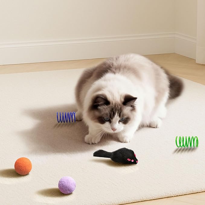 Cat Toys for Indoor Cats, 34 Pack Interactive Cat Toy Set for Kitten | Kitten Toys Variety Pack with Chew Toy, Spring, Mouse & Ball, Ideal for Enrichment, Boredom Relief and Self Play, Toy Bulk - Image 7