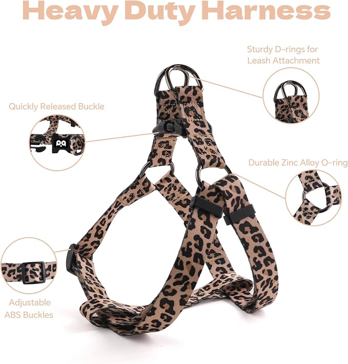 Dog Harness Leash Set Adjustable Heavy Duty No Pull Halter Harnesses for Small Medium Large Breed Dogs Back Clip Anti-Twist Perfect for Walking - Image 3