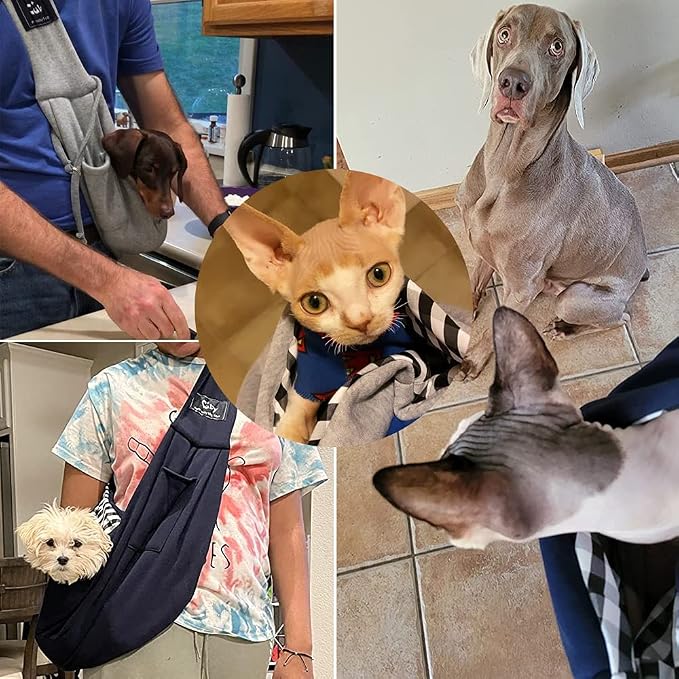CUBY Dog and Cat Sling Carrier - Hands Free Reversible Pet Papoose Bag - Soft Pouch and Tote Design - Suitable for Puppy, Small Dogs Cats Outdoor - Image 7