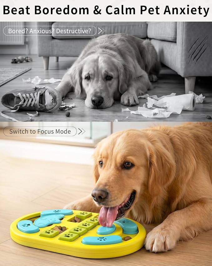 Dog Puzzle Toy, Interactive Enrichment Treat Food Puzzles, Yellow | Mental & Brain Stimulation, Slow Feeder, For Smart Puppy Small Medium Large Dogs Cats - Image 5