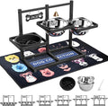 Elevated Dog Bowl Stand for Medium/Large Dogs with Slow Feeder & Mat, Adjustable Height 3.9'',5.5'',7.1'',8.7'',10.2'',11.8'', 58oz Raised Triple Dog Food Water Bowls by SHAINFUN