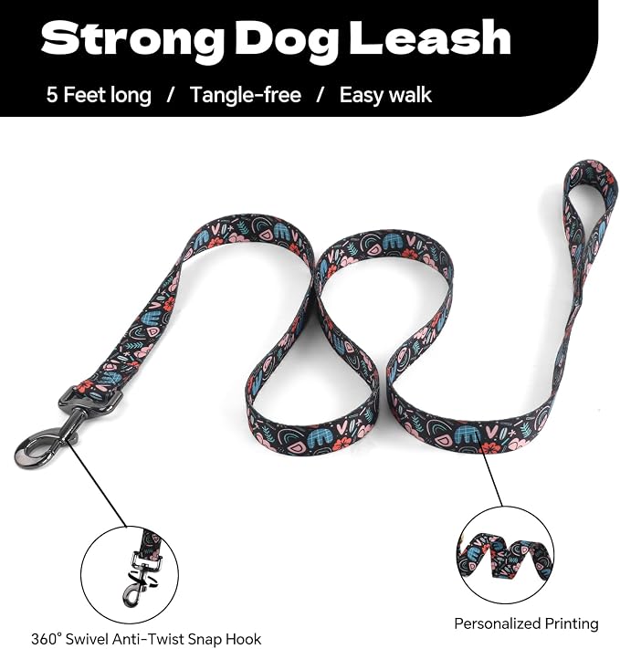 Dog Harness Leash Set Adjustable Heavy Duty No Pull Halter Harnesses for Small Medium Large Breed Dogs Back Clip Anti-Twist Perfect for Walking - Image 4