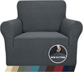 ZNSAYOTX 1 Piece Jacquard Chair Slipcovers for Living Room High Stretch Chair Covers with Arms Anti Slip Pets Friendly Couch Sofa Armchair Cover Furniture Protector (Chair, Dark Grey) by ZNSAYOTX