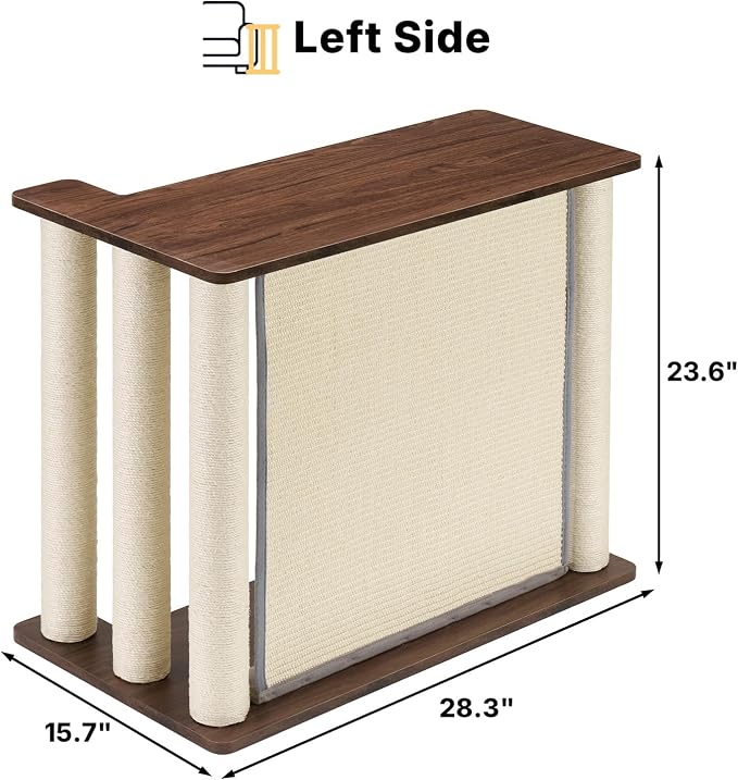 Veehoo Cat Scratcher Side Table for Couch, Sofa Protector End Table | Couch corner protector, sisal scratching posts, sisal scratch pad, heavy-duty base, easy to assemble - Image 7