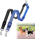 Double Dog Leash for Two Dogs, Professional No Tangle 360° Swivel Coupler with Shock Absorbing Bungee, Adjustable Length Dual-Sided Reflective Two Dogs Lead Splitter for Small Medium Large Dog by Caldzur