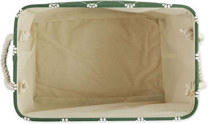 Bone Dry Pet Storage Collection Paw and Bone Print, Large Rectangle, 17.5x12x15 Hunter Green Trellis - Image 2