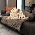 Calming Dogs/Cats Bed Mats, Dog Pad Washable Removable Couch Cover, Plush Long Fur Mat for Pets, Waterproof Lining, Perfect for Small, Medium and Large Dogs and Cats (Desert Brown, 41"x37") by Tinaco