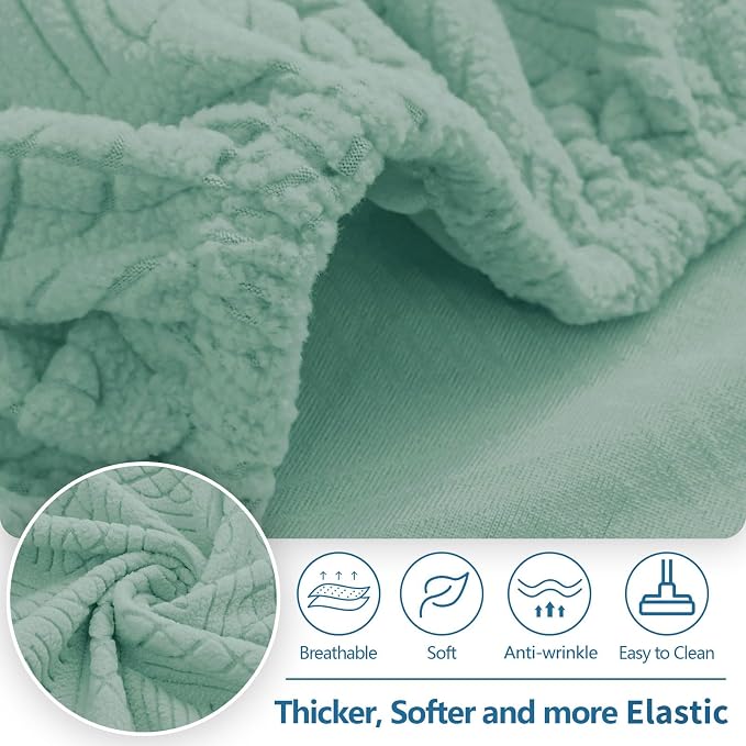 hyha Individual Couch Cushion Covers, Sofa Seat Cushion Covers Washable | Stretch Dog Couch Cover, Elastic Bottom, Anti-Slip Furniture Protector, Ideal For Pets & Kids, Durable Sofa Slipcover, 3 Pcs - Image 3