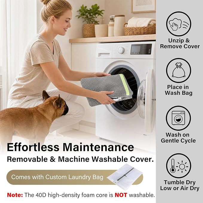 JoyBlooms Upgraded Dog Ramp for Stairs, Dog Stairs for Small Dogs (Corgi & Dachshund), 40D Foam Non-Slip, 30° Slope with Glow Strip, 13.8"x10.2"x5.9", Gray-3pcs - Image 8