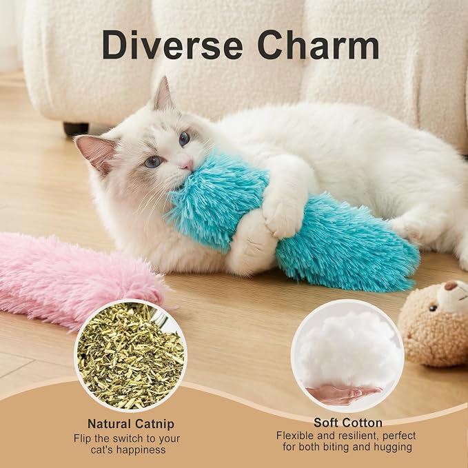 Cat Toys Pillows 6Pcs Catnip Kicker Toys for Cats Promotes Kitty Exercise - Image 3