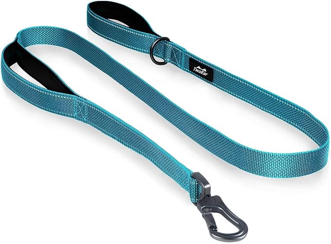 Twoear 4FT 1IN Heavy Duty Dog Leash for Large Dogs with 2 Padded Handles | Traffic Handle Extra Control, Auto Lock Hook, Strong Reflective Walking Leash for Night Safety, Medium and Large Breeds,Blue - Image 8