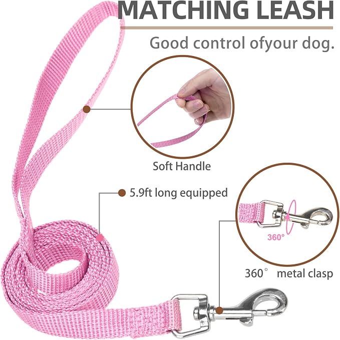 PUPTECK Small Dog Harness and Leash Set No Pull for XS XXS Sized Dogs Puppy | Escape Proof No Choke Pet Cat Adjustable Soft Padded Walking Vest - Image 5
