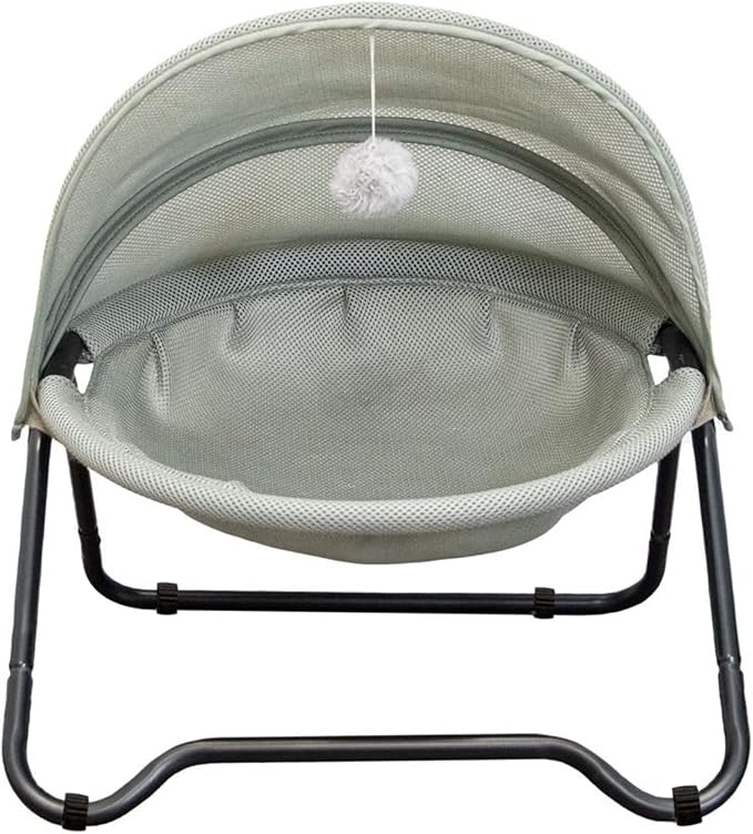 Cat Hammock Bed Elevated cat Bed, Comfortable and Breathable Pet Bed with Awning and Plush Toy, No-Tools Assemble, Cover Removable and Washable, Suitable for Indoor and Outdoor Use - Image 7