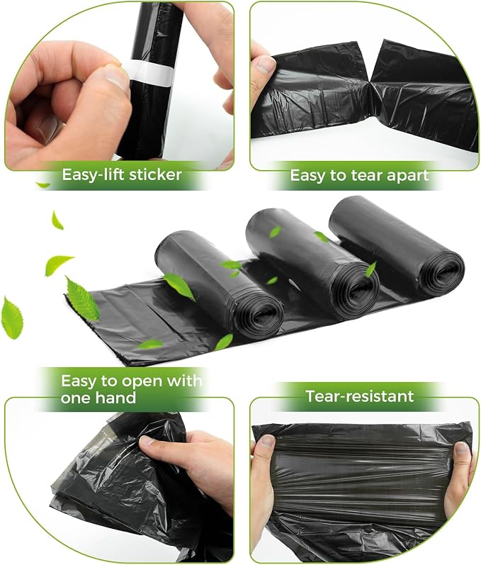 Charmount 200 Pack Dog Poop Bags Rolls with Zippered Pouch Dispenser Holder | Extra Thick Leak-Proof Unscented Waste Bags, Coreless Easy Load for Small to Large Dogs - Image 3