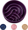 vancasso Slow Feeder Dog Bowl, 1.5 Cup Ceramic Slow Feeding Food Dish for Small and Medium Breed, Puzzle Dog Food Bowl for Fast Eater, Dark Purple by vancasso