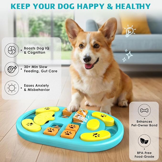 Dog Puzzle Toy, Interactive Treat Dispensing Toys, Blue | Dog Enrichment Toys, IQ Training & Mental Stimulation, Non-Slip Slow Feeder, For Puppies Small Medium Large Dogs Cats - Image 2