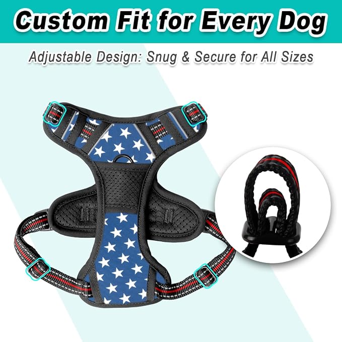 BARKBAY Dog Harness for Small Sized Dog No Pull 2 Leash Clips Dog Vest | Control Handle,Comfort,Heavy Duty,Adjustable Reflective,Perfect for Outdoor Training, Walking,Hiking(XS,Star) - Image 6