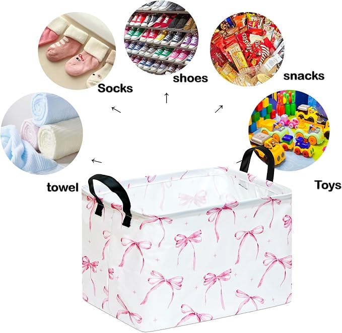 Storage Basket Home Shelf Basket Clothes Laundry Hamper | Rectangle Organizer Box Nursery Bin Gift Laundry Basket with Handles for Home - Image 4