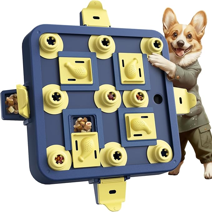 KADTC Dog Chess Puzzle Toy, 3-Levels, Mental Stimulation for Smart Dogs | Large size. Beginner-to-Advanced challenge beats boredom, burns energy, builds focus, slows eating, rewards sharper thinking. by KADTCINTELLIGENCEDEVELOPMENT
