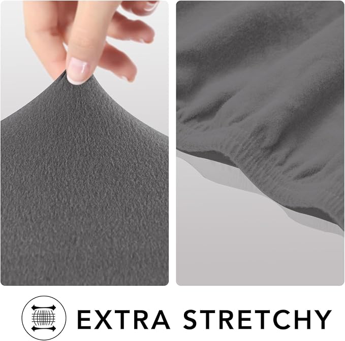 PureFit Super Stretch Sofa Slipcover – Spandex Non Slip Soft Couch Sofa Cover, Washable Furniture Protector with Non Skid Foam and Elastic Bottom for Kids, Pets (Oversized, Light Gray) - Image 3