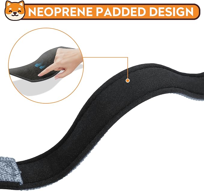 Reflective Dog Collar, Adjustable Soft Neoprene Padded,Gray,XL | Breathable Nylon for Extra Large Dogs,Tear-Resistant Webbing,Chafe‑Free on Walks and Hikes,Metal D-Ring,Night Safety - Image 4