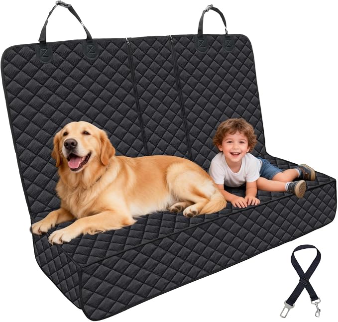 JSTHT Dog Seat Cover, 100% Waterproof Bench Seat Cover Protector Scratch Proof Nonslip Durable Soft Pet Back Seat Covers for Cars Trucks & SUV - Image 9
