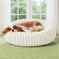 Bedsure ComfyFleece™ Donut Dog Bed Medium Size Dog with Washable Cover | 30x30x8in, Calming Round Pet Bed, Support Plush , with Removable Corduroy Fleece for Senior Dog,Anti Slip Bottom,Cream by Unknown