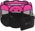 Siedihit Dog Playpen, Puppy Pet Playpens Indoor for Small Dogs Tent Crates | Cage Indoor/Outdoor, Portable Pop Up Dog Kennel Playpen with Carrying Case for Dogs/Cats/Rabbits, Hot Pink by Siedihit