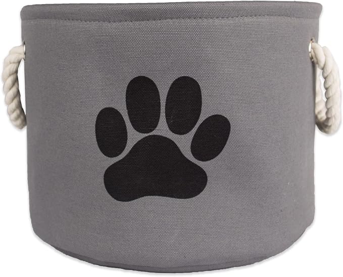 Bone Dry Pet Storage Collection Collapsible Bin, Medium Round, Gray - Image 2