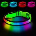 LED Dog Collar, Light Up Dog Collar,for Night Walking(Medium,Green) | Adjustable,Bright RGB 7 Colors Light Glowing Collar,Waterproof,Nylon,Soft,For Medium and Large Dogs,USB C to Charge by PWOD