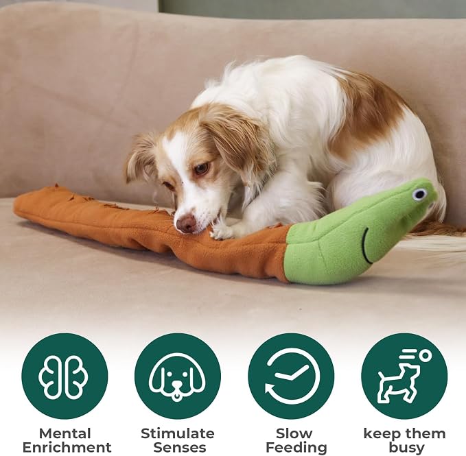 Snail Plush Dog Snuffle Toy, Squeaky Treat Dispensing Puzzle Toy for Small and Medium Breeds, Mental Enrichment - Image 3