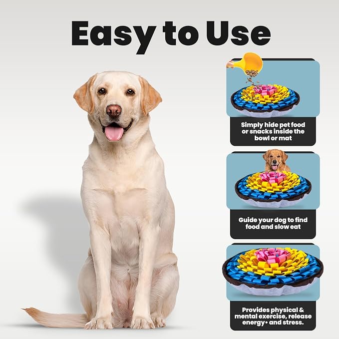 PET ARENA Adjustable Snuffle Mat Dog Puzzle Toy for Slow Feeding | Promotes mental stimulation and reduces boredom with interactive feeding fun for small and large breeds, indoors or outdoors. - Image 3