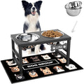 ADENGL Elevated Dog Bowls, 10" Tall Height, Raised Bowl Stand with 2 Stainless Steel Food Feeder Bowls (58oz) and Spill-Proof Mat for Medium Large and Small Breeds by ADENGL