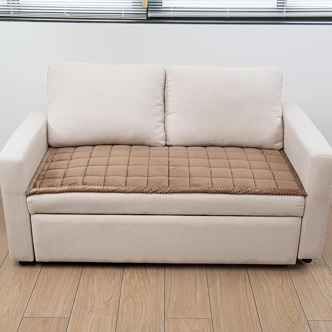 Couch Cover for Dogs Washable Pet Bed Fuzzy Pet Couch Covers Nonslip Couch Slipcover for Dogs, Kids, Pets Friendly Sofa Cover Loveseat Covers (Brown, 21''x51''/Rectangular) - Image 3