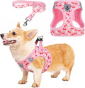 KOOLTAIL Dog Harness for Small Medium Dogs,Dog Harness and Leash Set, Step in No Pull Soft Mesh Padded Adjustable and Reflective Pet Vest Harness Puppy, Plaid Extra Harness for XS S Dogs,Pink Cherry,M by KOOLTAIL