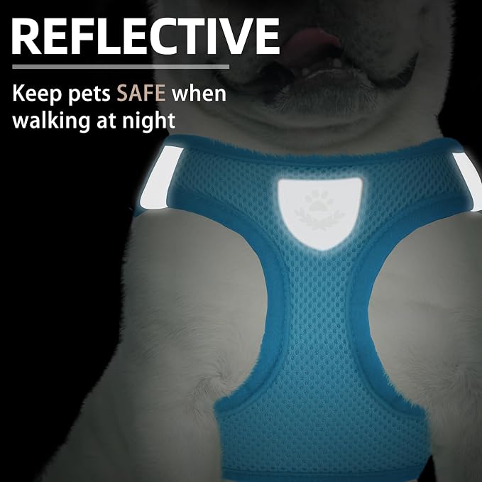 PUPTECK Dog Harness, Collar and Leash Set No Pull for Small Medium Sized | Soft Mesh Puppy Step-in Escape Proof Reflective No Choke Pet Cat Adjustable Walking Vest - Image 5