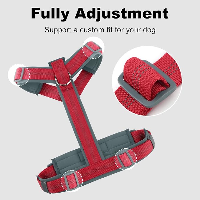 Plutus Pet No Pull Dog Harness, Adjustable Nylon Harness with Soft Padding | Reflective with Front Clip, Heavy Duty for Training and Walking, for Small Medium Large Dogs, Red, S - Image 8