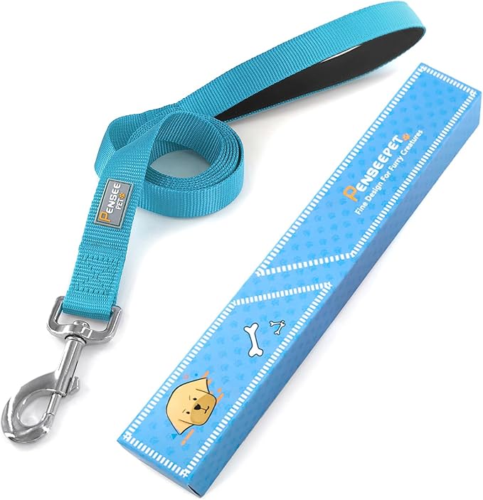 6 FT Reflective Dog Leash for Large Dogs,Sky Blue | Padded Handle,Metal D-Ring,Heavy Duty Nylon Webbing, for Walking & Training - Image 5