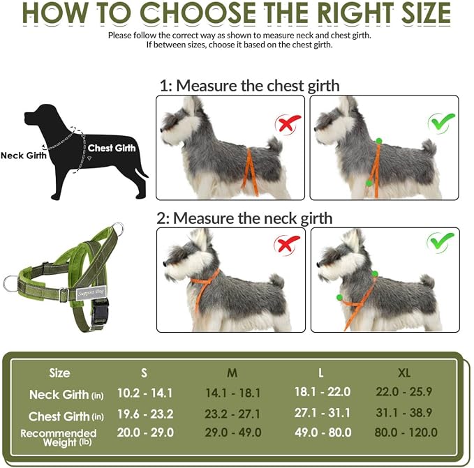 SlowTon No Pull Dog Harness with Front Clip - Heavy Duty, Soft Padded | Neck & Chest Adjustable, Tactical Pet Vest and Leash Set for Large Medium Sized Dogs, for Easy Walk & Training, Green XL - Image 6