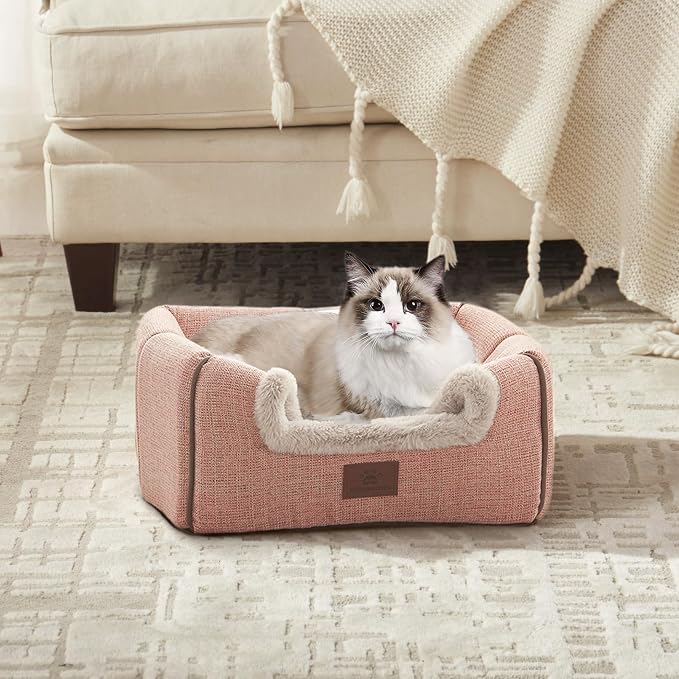 Cat Beds for Indoor Cats - Cat House Cats Tent with Removable Washable Cushioned Pillow, Soft and Self Kitten beds,Pet Bed((Large,Pink) - Image 6