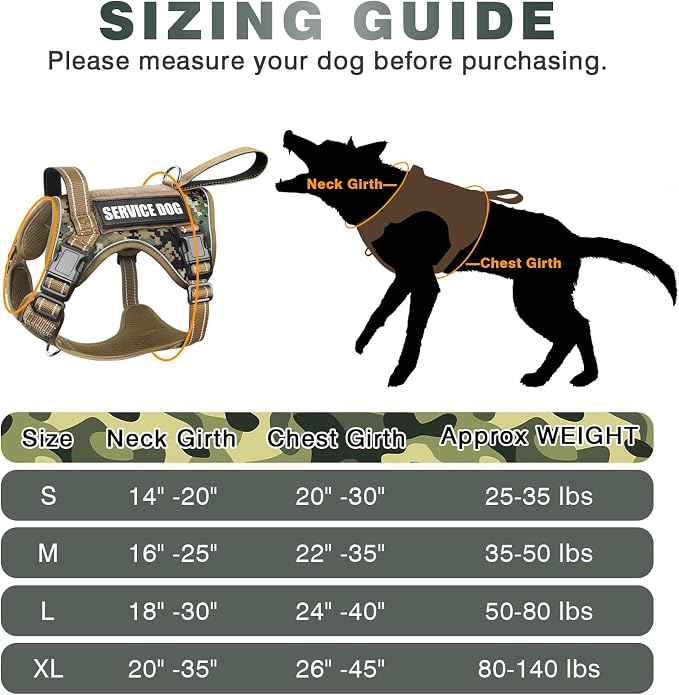Tactical Dog Harness, No Pull Dog Harness for Medium Large Dogs with Handle & Molle, Military Service Dog Vest Harness in Training Pet Harness for Small Dogs - Image 6