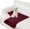 Waterproof Couch Cover for Dogs - Washable Pets Furniture Protector | TPU Leak-Proof Liner, Lightweight & Reversible, Fits Chair, Sofa, Bed, 30" x 30" , Burgundy/Pink by TuffeelHome
