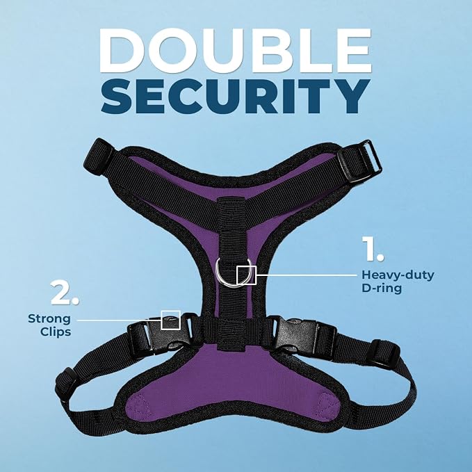 Voyager Step-in Lock Dog Harness - Purple/Black Trim, X-Large | 23 - 28" in Chest, Adjustable, Breathable Air Mesh, Lightweight for Daily Walks, Strong Clips, Heavy Duty D-Ring - Image 2